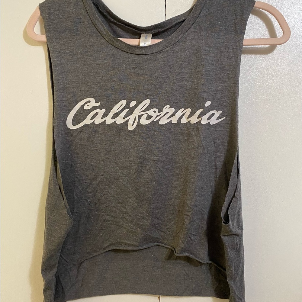 Over The Limit Gray Sleeveless Open Sides Top size L